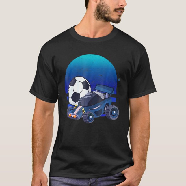 Retro Stil Rocket Rc Soccer Car League Gamer T Shirt (Framsida)