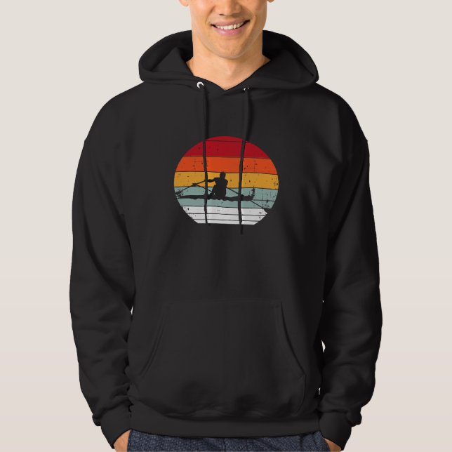 Retro Stil Rows Funny Rower Boating Team Gift M Hoodie (Framsida)