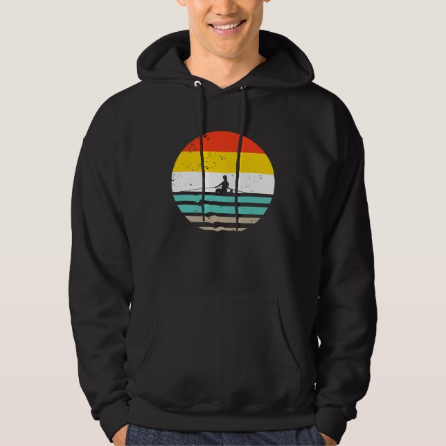 Retro Stil Rows Funny Rower Boating Team Gift M Hoodie (Framsida)