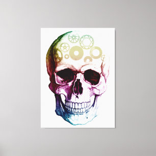 Retro Stil Skull Canvastryck