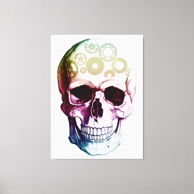 Retro Stil Skull Canvastryck (Framsida)