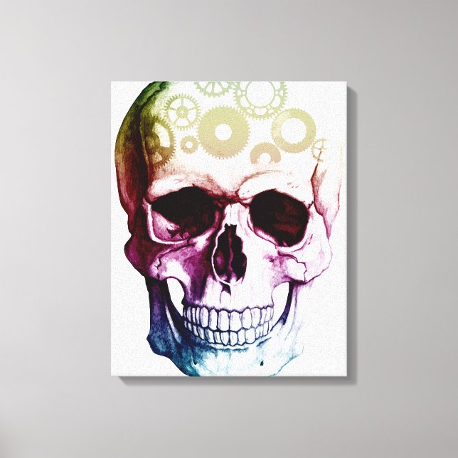 Retro Stil Skull Canvastryck (Framsida)