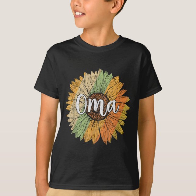 Retro stil sommar solros grafik för oma t shirt (Framsida)