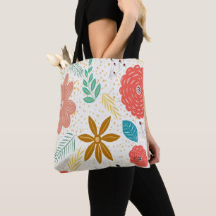 Retro Stil Springtime Flowers Tygkasse