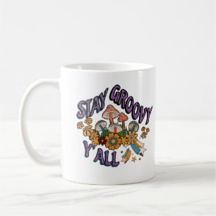Retro Stil Stanna Groovy Y'all Mushroom - Flowers Kaffemugg