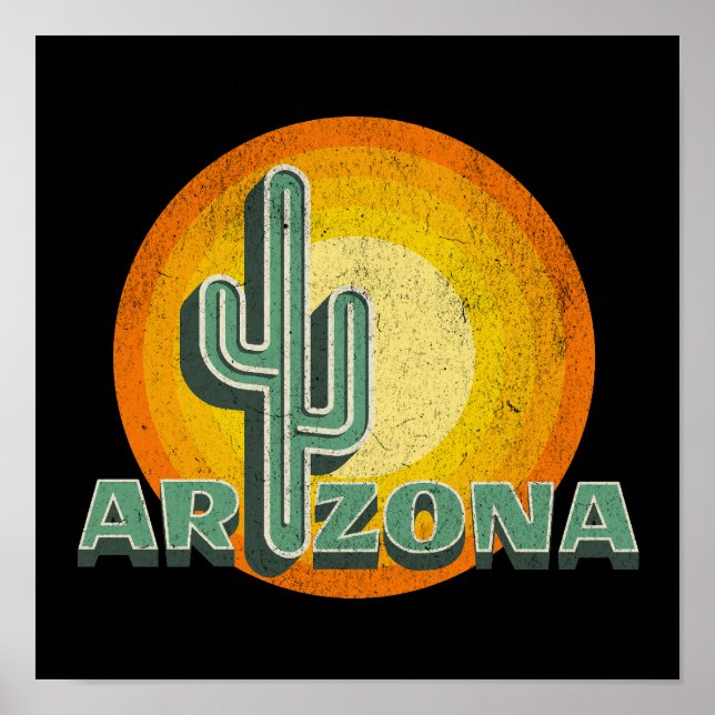 Retro stil sunset with Arizona text design Poster (Framsidan)