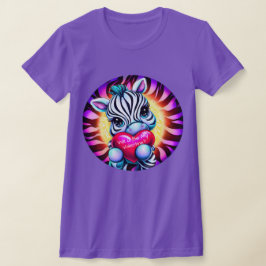 Retro Stil Sweet Zebra Valentine T Shirt