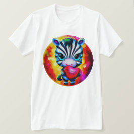 Retro Stil Sweet Zebra Valentine T Shirt