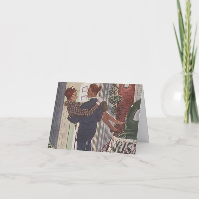 Retro Stil Tacksamhetskort Bröllop Nygifta Tacksam Tack Kort (Framsida)