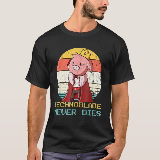 Retro Stil Technoblade Merch Cosplay Technoblade T Shirt (Framsida)