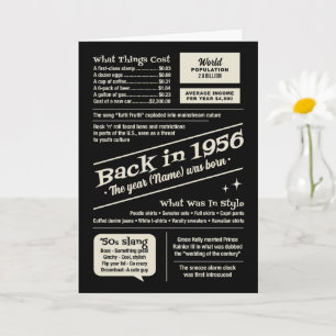 Retro stil, Tillbaka 1956, Roliga Fakta 70-årsdag Kort