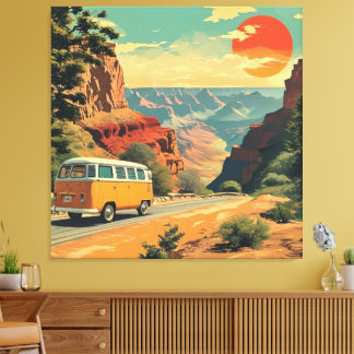 Retro-Stil Travel Wrapped Canvas nationalpark