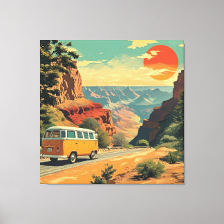 Retro-Stil Travel Wrapped Canvas nationalpark