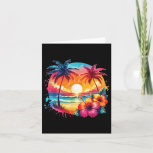 Retro Stil Tropical Vintage Sunset Beach Handflata Kort