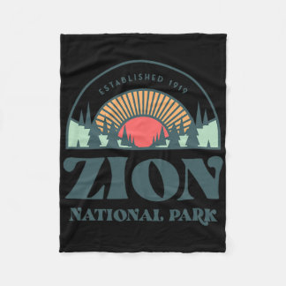 Retro Stil Utah Zion nationalpark Fleecefilt