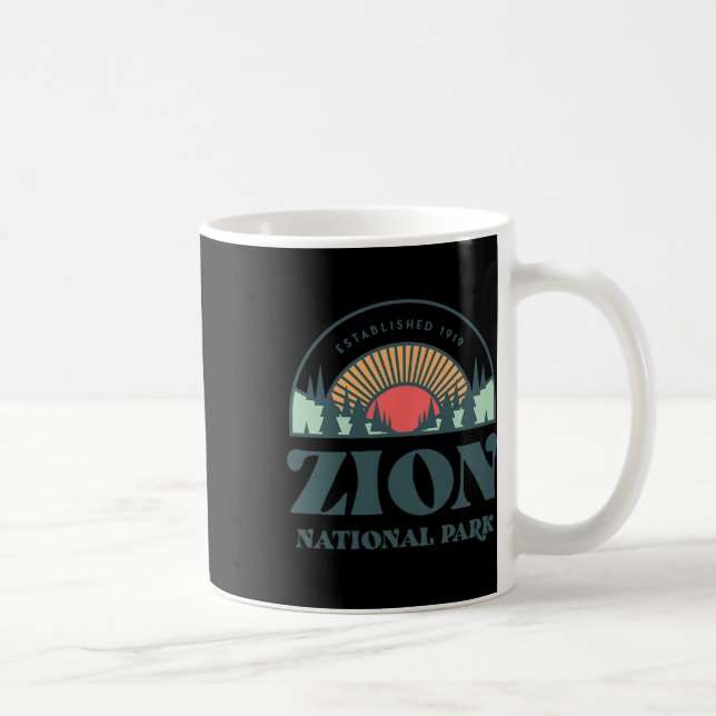 Retro Stil Utah Zion nationalpark Kaffemugg (Höger)