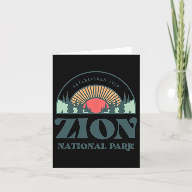 Retro Stil Utah Zion nationalpark Kort (Framsida)
