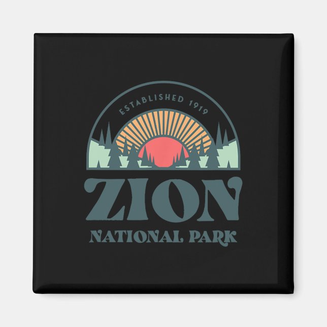 Retro Stil Utah Zion nationalpark Magnet (Framsidan)
