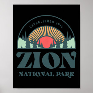 Retro Stil Utah Zion nationalpark Poster