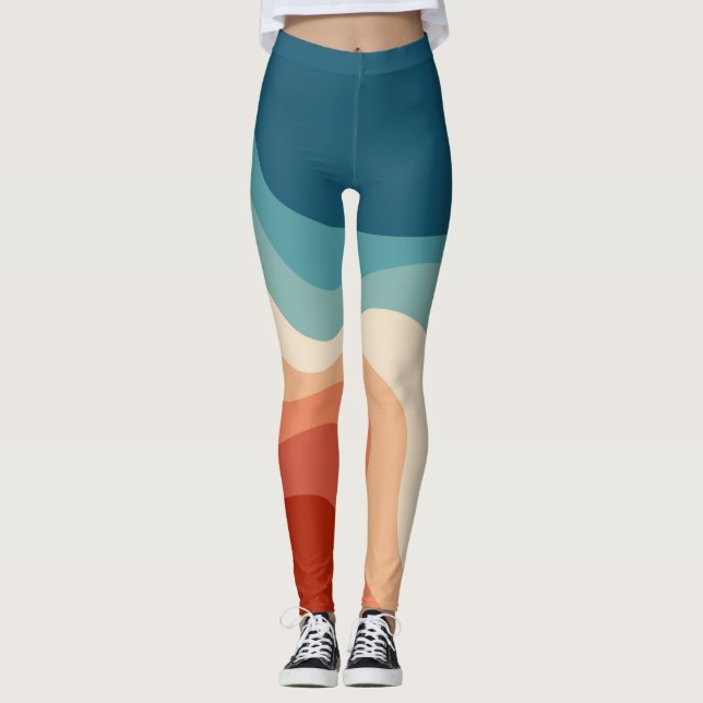 Retro stil vinkarare leggings (Framsida)