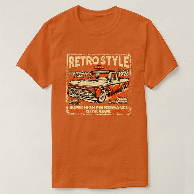 Retro Stil Vintage Klassisk Pickup Lastbil T Shirt (Design framsida)