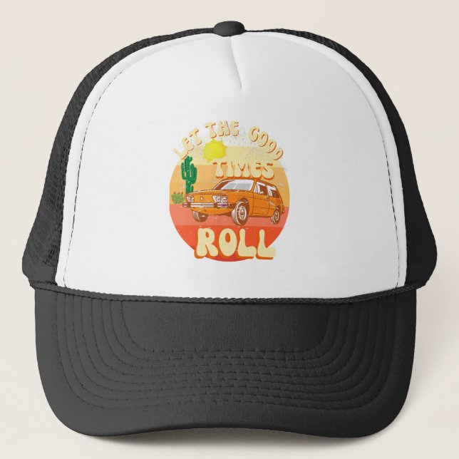 Retro stil vintage sunset and Classic car Keps (Framsida)