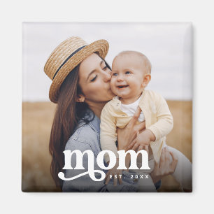 Retro Stil Vintage Typography Mamma Etablerad Magnet