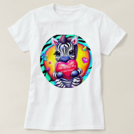 Retro Stil Zebra Valentine T Shirt