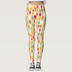 Retro stilabstraktmönster leggings