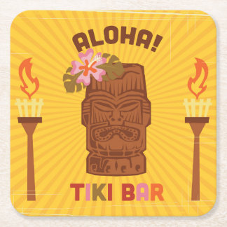 Retro stilAloha Tiki pub Underlägg Papper Kvadrat