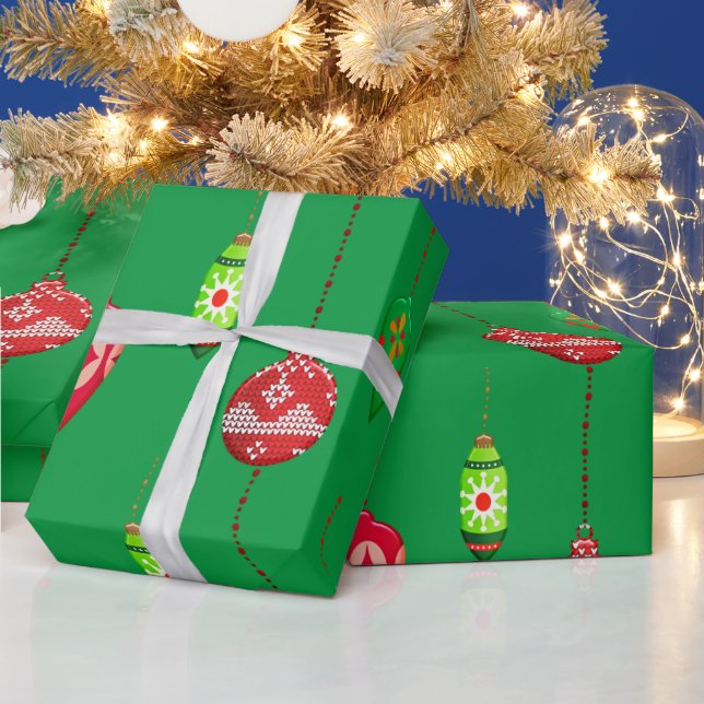 Retro Stildesign Jul Ornament Presentpapper (Helgdagar)