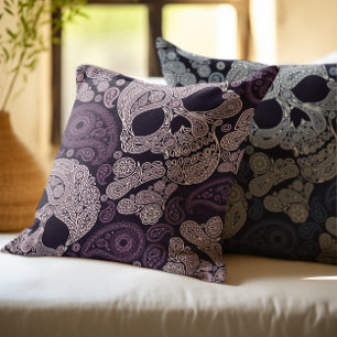 Retro stilPaisley skalle i marinblått Kudde