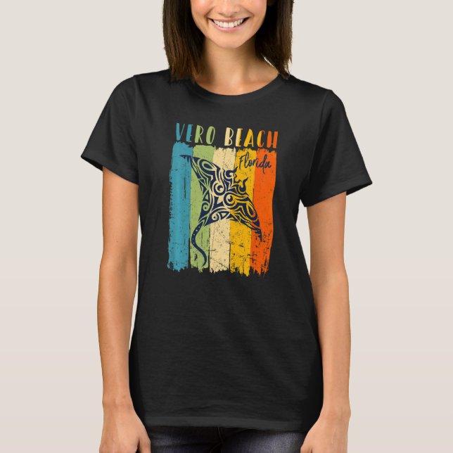 Retro Stingray Vero Beach Florida Theme Friends Fa T Shirt (Framsida)