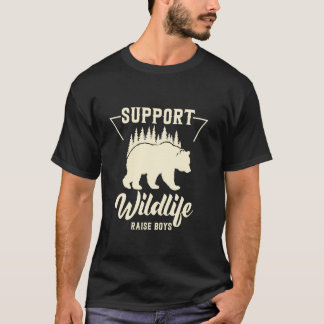 Retro Stöd Vilda Djur Uppfostra Pojkar Björn Utomh T Shirt