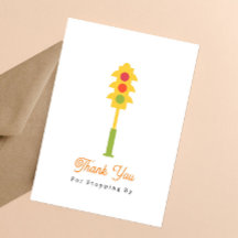 Retro Stoppljus Baby Shower Tackkort