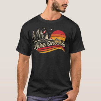 Retro Stora Ontariosjöarna För evigt Kanada Sjö  T Shirt