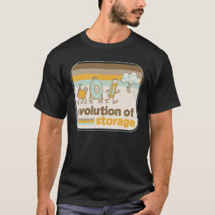 Retro Storage Evolution Disk USB Stick Cloud Geeky T Shirt