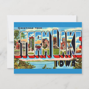 Retro Storm Lake Iowa vykort