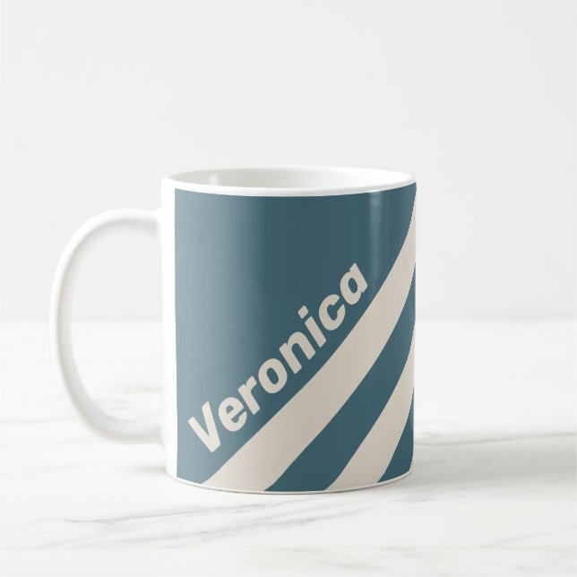 Retro Storm Tre Ränder med Namn Kaffemugg (Vänster)