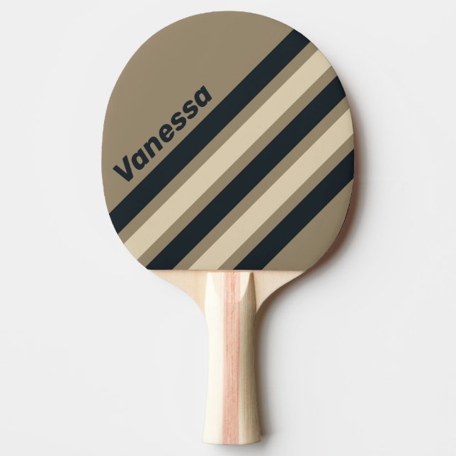 Retro Stormig Öken Snedrandig med Namn Pingisracket (Framsidan)