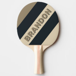Retro Stormig Öken Tre Feta Ränder med Namn Pingisracket