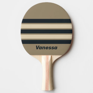 Retro Stormig Öken Tre Tvärgående Ränder med Namn Pingisracket