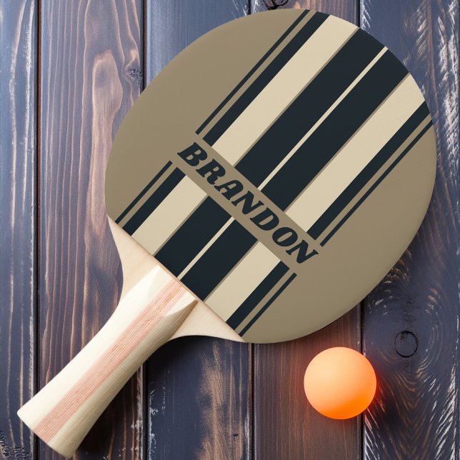 Retro Stormig Ökenbräda Randstripor med Namn Pingisracket (Skapare uppladdad)