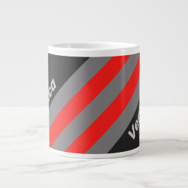 Retro Stormiga Himmel Ränder med Namn Jumbo Mugg