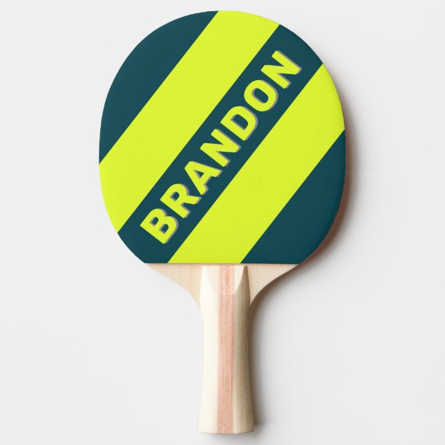 Retro Stormmoln Lummig Djärva Ränder med Namn Pingisracket (Framsidan)