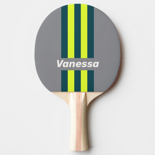 Retro Stormmoln Lunden Talliga Ränder med Namn Pingisracket (Framsidan)