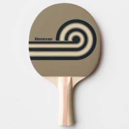 Retro Stormy Desert Curl-ränder med namn Pingisracket