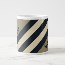 Retro Stormy Desert Tre Ränder med Namn Jumbo Mugg