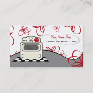 Retro Stove Red Kitchen Caterer/Chef Visitkort