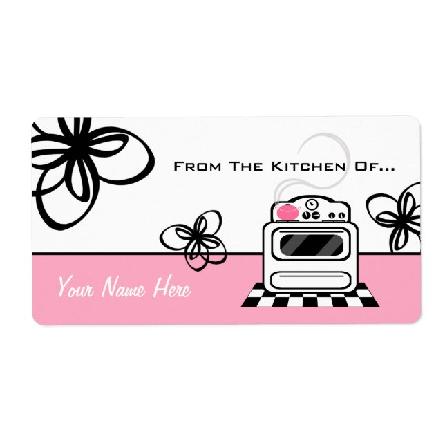 Retro Stove Rosa Kitchen från köket... Fraktsedel (Framsidan)